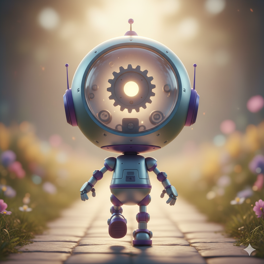 Geary Bot walking down a path, venturing into the unknown